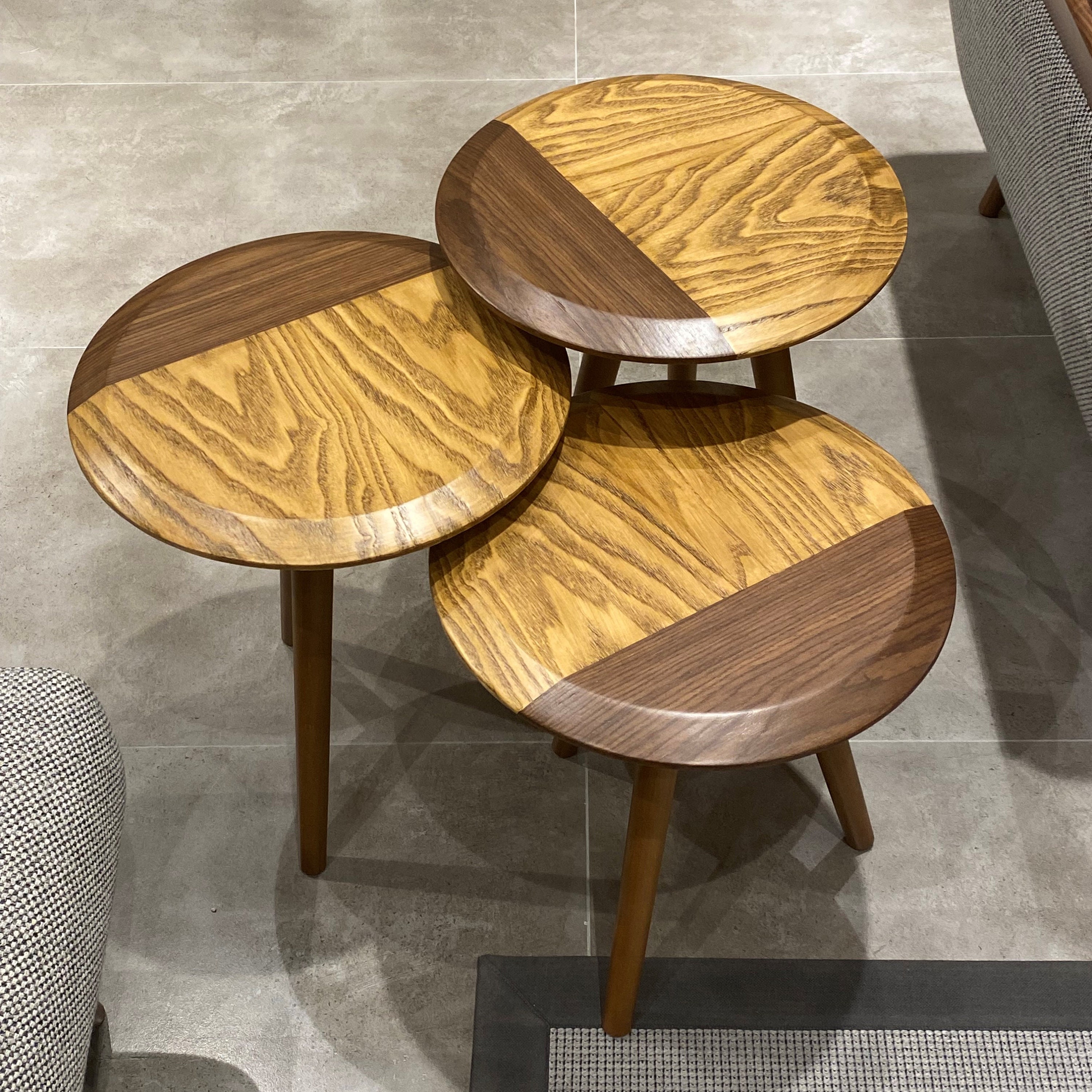 Wooden Nesting Table Set of 3 Mid Century Modern Nesting Etsy