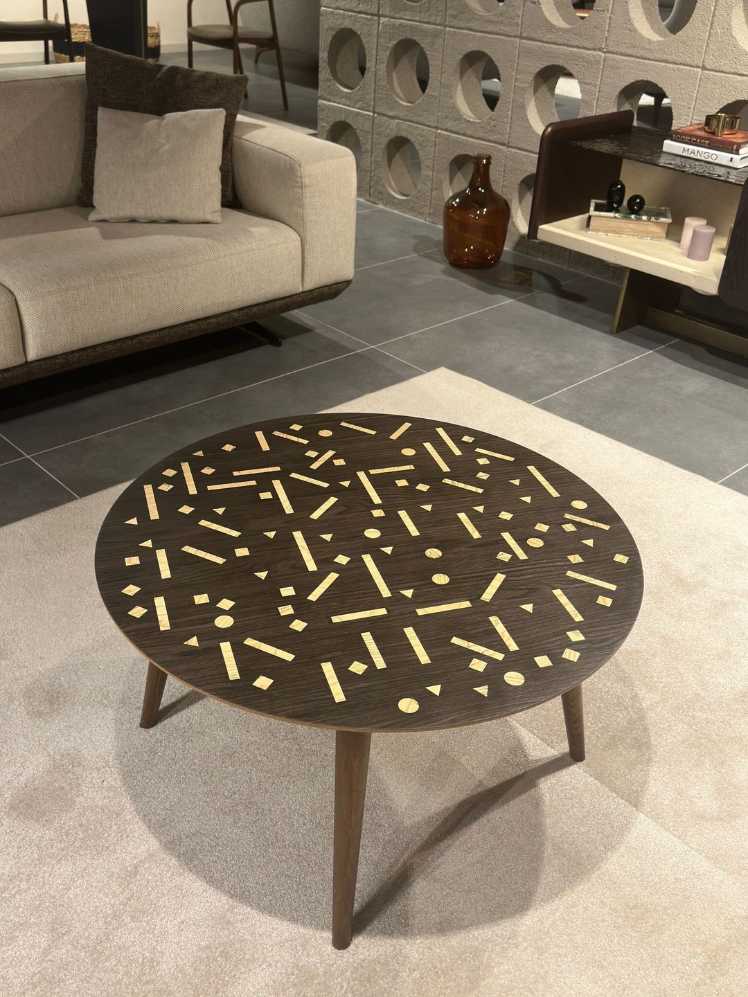 Wooden Walnut Veneer Coffee Table Mid Century Modern Coffee Etsy