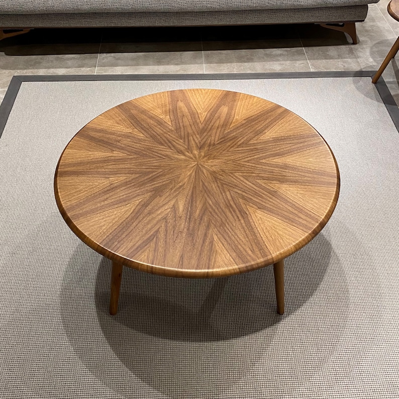 Wooden Walnut Veneer Coffee Table Mid Century Modern Coffee Etsy