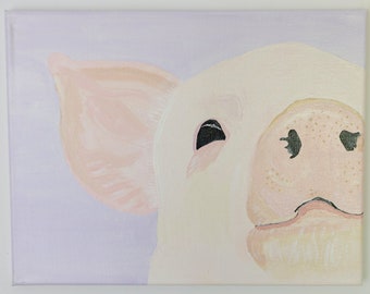 Original Pig - Stretched Canvas Acrylic