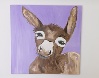 Donkey Artwork - Acrylic Painting on Canvas