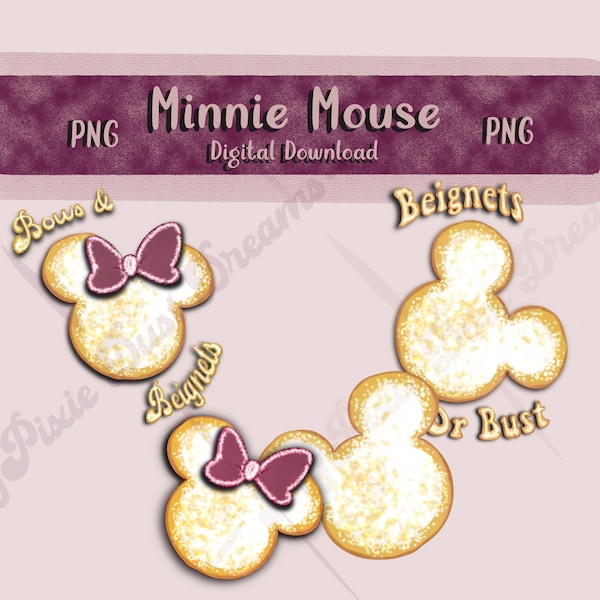 Mickey and Minnie Beignet Digital Image for Sublimation and Printing