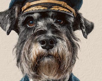 Custom Military Pet Portrait: Renaissance Style Dog Art