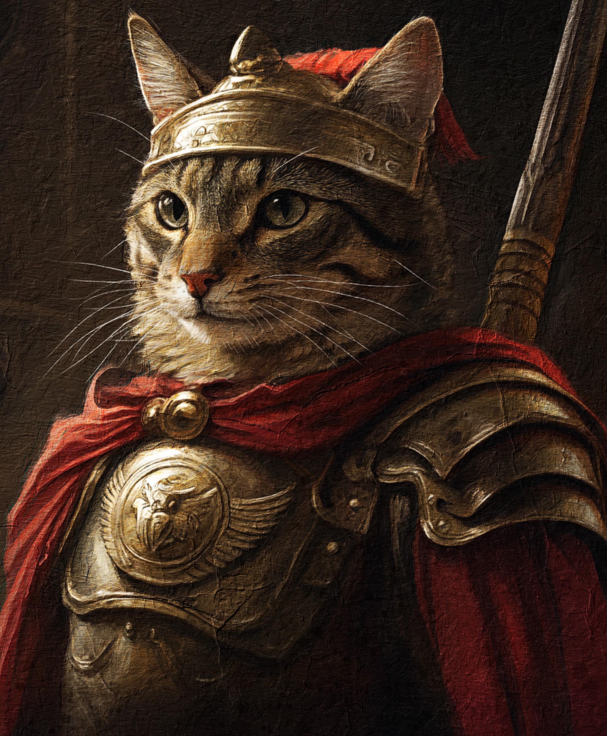 Warrior Pet Portrait,Custom Funny Canvas, Royal Pet Portrait,Digital Art,Pet Portrait Art Design,Renaissance Pet Portrait from Photo
