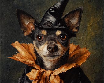 Custom Halloween Pet Portrait: Spooky Renaissance Royal Pet Art