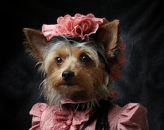 Custom Royal Pet Portrait: Mid-Century Art, Regal Pet