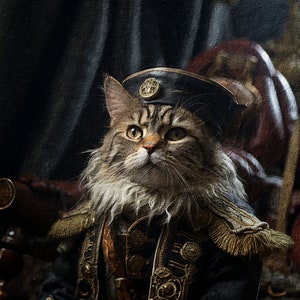 Custom Military Pet Portrait: Regal Royal Pet Art