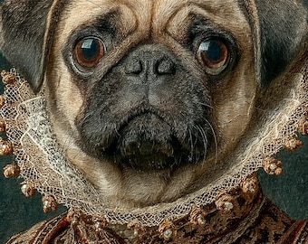 Noble Portrait – Custom Pet Art in Renaissance Outfit