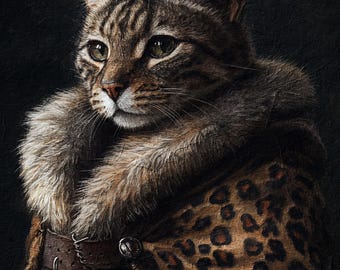 Leopard King Pet Portrait: Custom Renaissance Royal Pet Art