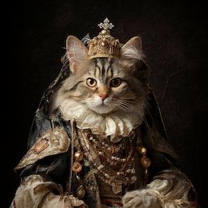 Renaissance Pet Portrait from Photo,Custom Funny Canvas, Royal Pet Portrait,Digital Art,Pet Portrait Art Design