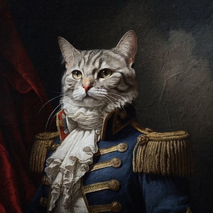 Regal Pet Portrait,Commender Pet Portrait,King Pet Portrait, Custom Dog Portrait, Royal Cat Portrait, Royal Pet Portrait,Pet Portrait Custom