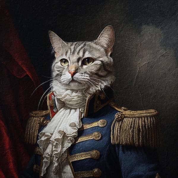 Regal Pet Portrait,Commender Pet Portrait,King Pet Portrait, Custom Dog Portrait, Royal Cat Portrait, Royal Pet Portrait,Pet Portrait Custom