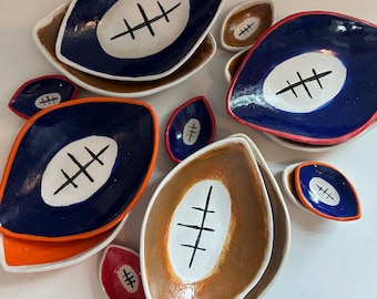 ceramic football shaped bowls