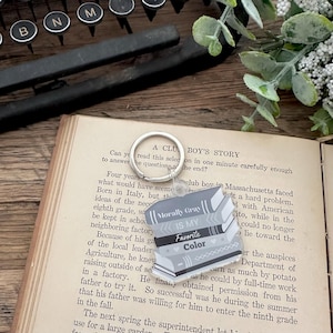 Morally Gray Books Keychain | Reader Gift | Book Lover | Motel Keychain | Bookish Keychain