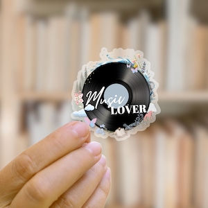 Music Lover Vinyl Record Sticker | Waterproof Sticker | Music Sticker | Bookish Sticker | Reader Gift | Bookish Merch
