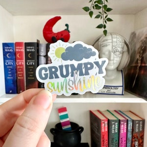 Grumpy Sunshine Holo Glossy Book Sticker | Romance Book Reader | Smut Reader Sticker | Bookish Merch | Reader Gift