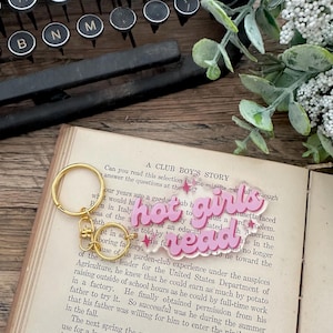 Hot Girls Read Keychain | Reader Gift | Book Lover | Motel Keychain | Bookish Keychain
