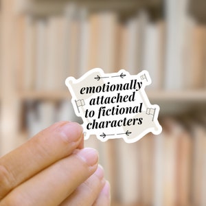 Beige Flag Emotionally Attached to Fictional Characters Book Sticker | Fantasy Reader Sticker | Romance Reader Sticker | Bookish Sticker