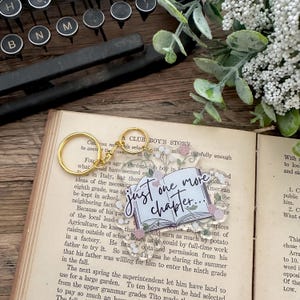 Just One More Chapter Keychain | Reader Gift | Book Lover | Motel Keychain | Bookish Keychain