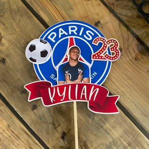 Gâteau de football PSG personnalisé Top du Paris Saint-Germain Topper de  gâteau Lionel Messi personnalisé Décoration de fête d'anniversaire -   France