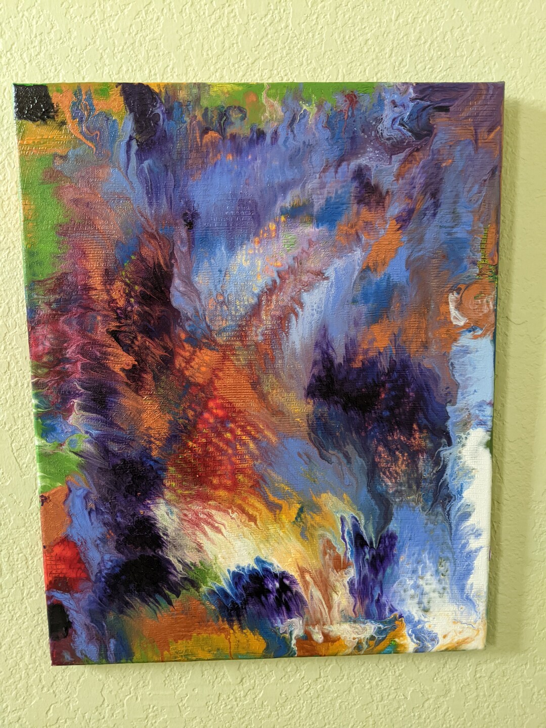Acrylic Inverted Pour Abstract Painting on Stretched Canvas - Etsy