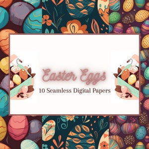 10 Seamless Easter Egg Patterns. Digital Paper/Backgrounds