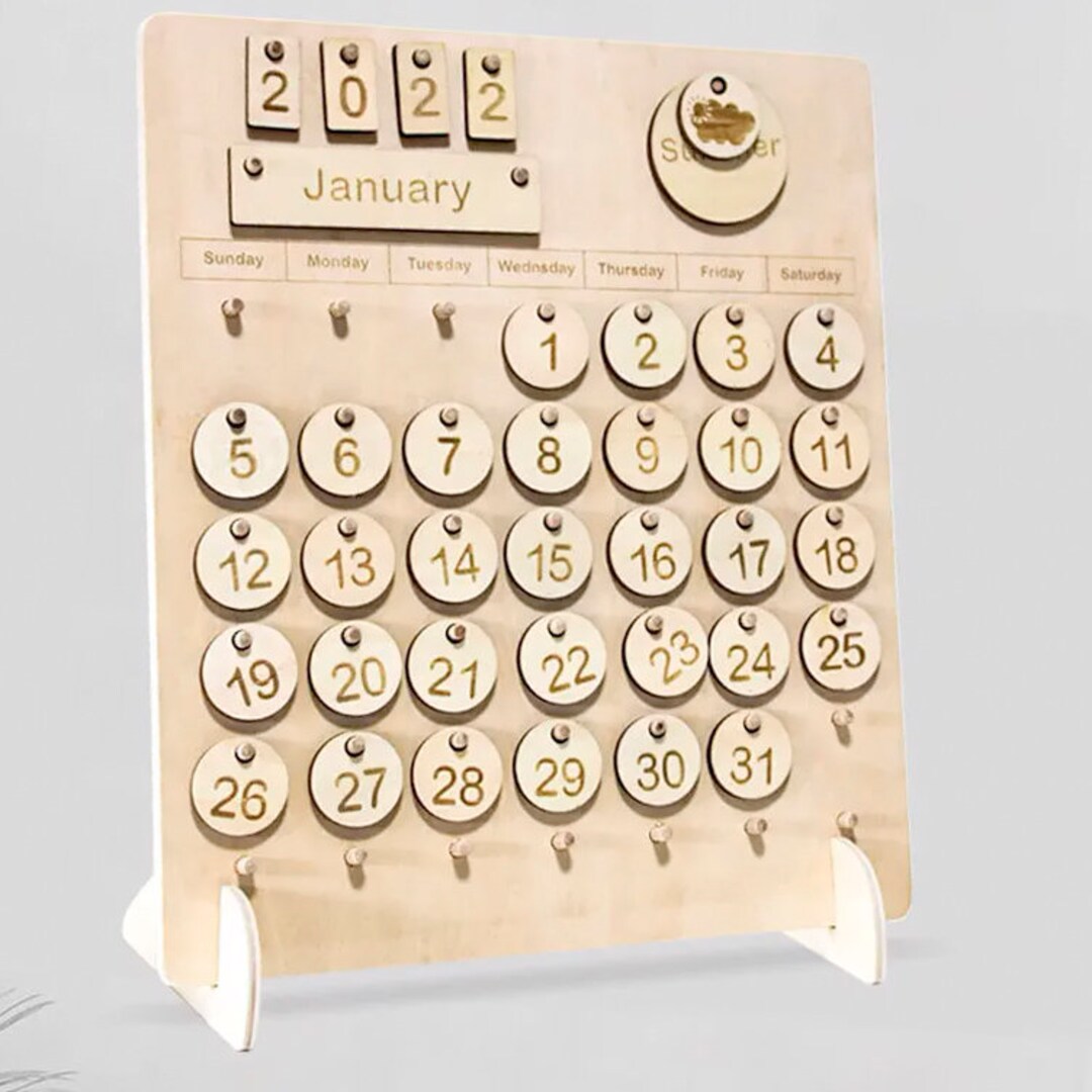 Montessori Calendar Montessori Perpetual Calendar Wooden Etsy