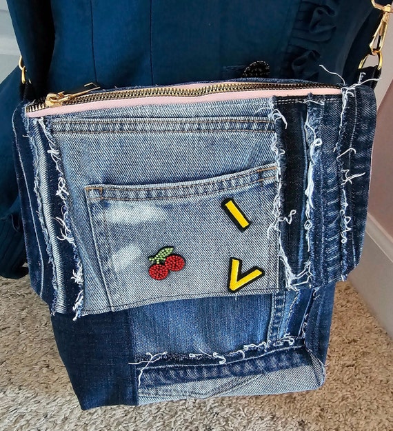 Bolso bandolera de jeans reciclados bolso de hombro de mezclilla