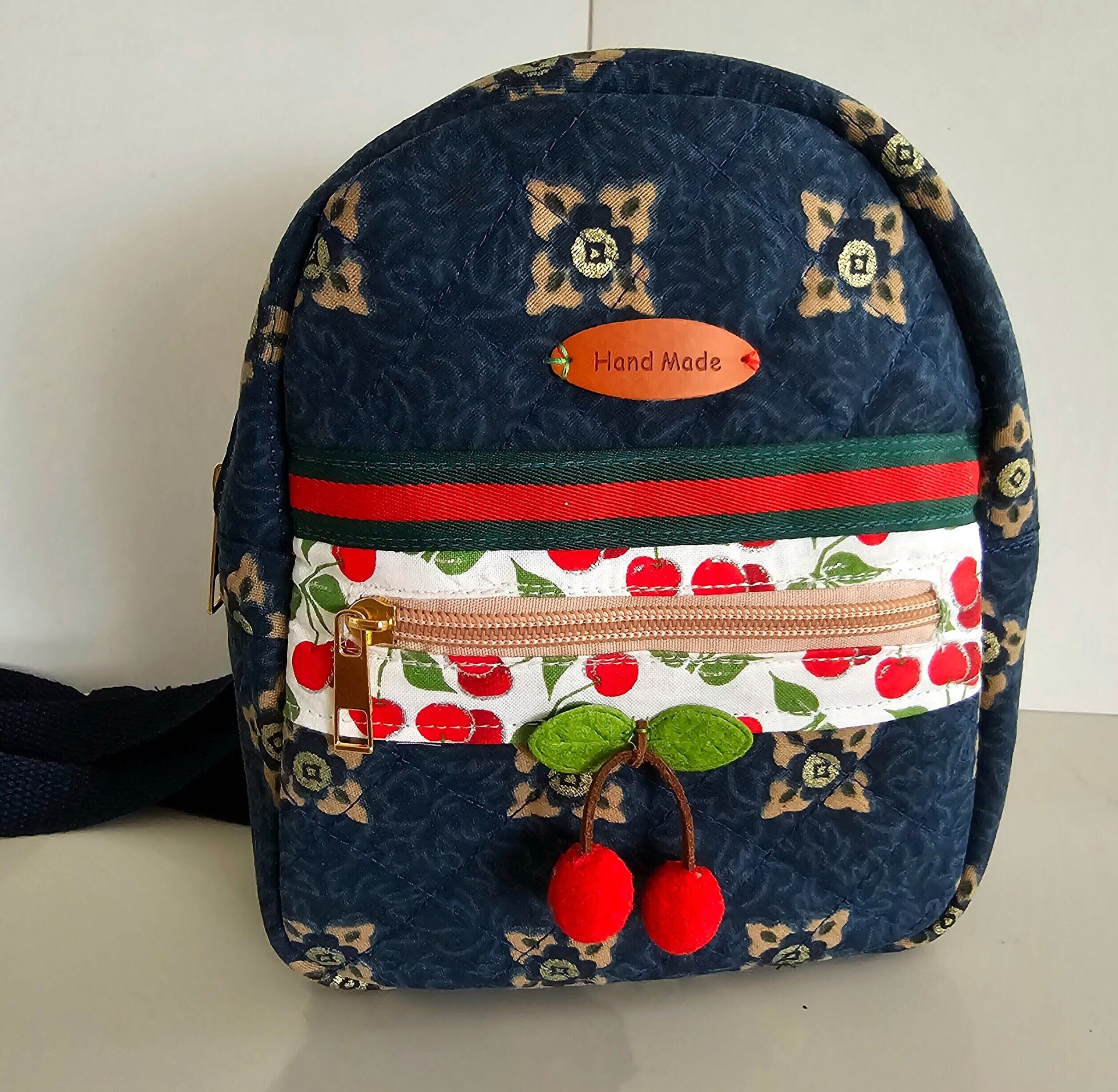 Mini Backpack Cute Pink Cherries Etsy UK