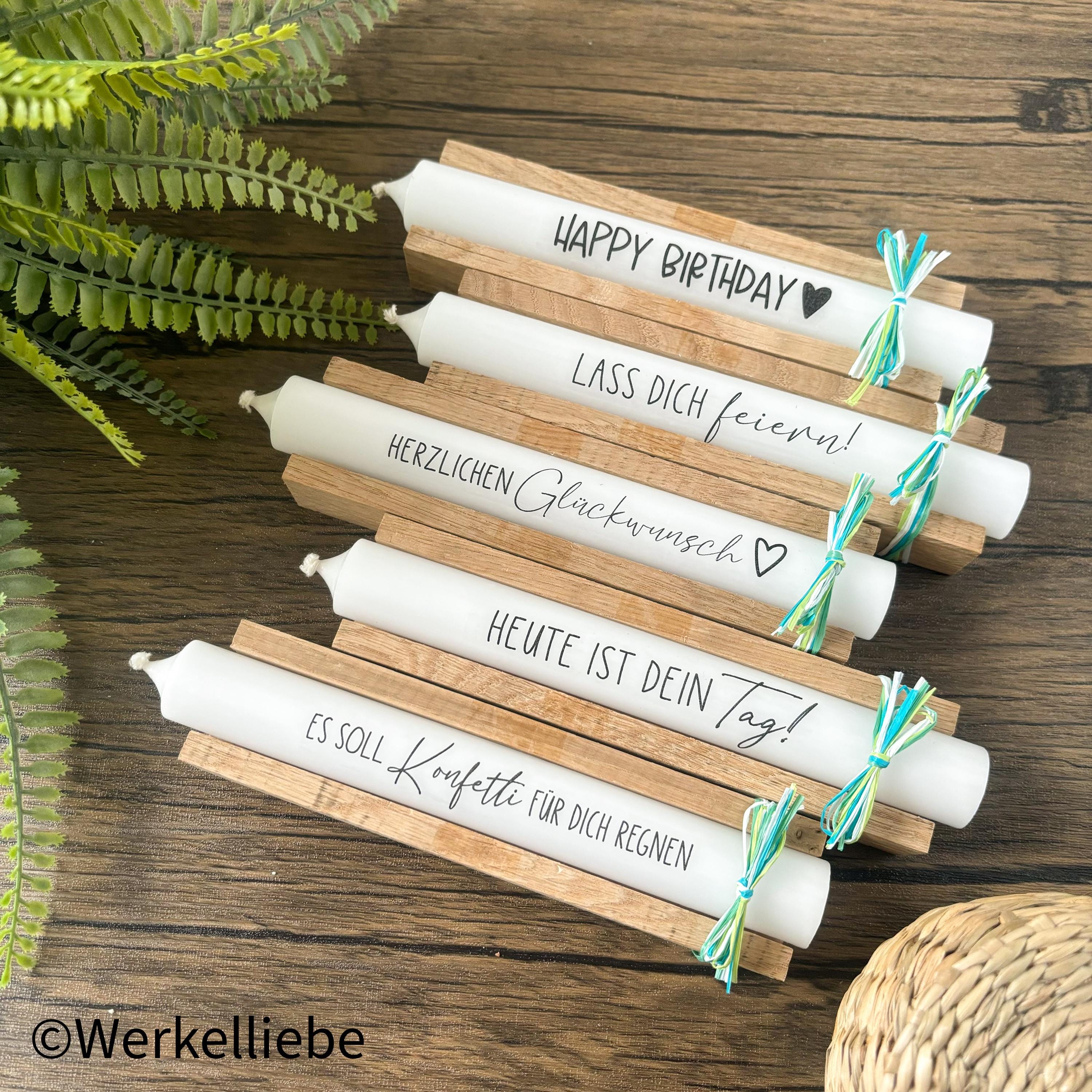Candles with sayings - gift idea birthday, birthday table decoration, small gifts birthday or as a gift for friends