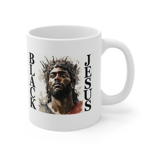 Black Jesus Ceramic Mug 11oz, Double Sided