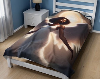 Manta de terciopelo con forma de ángel, manta de confort celestial.