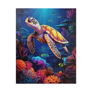 Sea Turtle Jigsaw Puzzle, 1000 Pieces Puzzle, Adults Puzzle, Unique Jigsaw, Family Puzzle, Brain Game