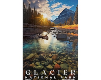 Rompecabezas del Parque Nacional Glaciar de Canadá, Rompecabezas de 1000 piezas, Rompecabezas para adultos, Rompecabezas único, Rompecabezas familiar, Juego mental