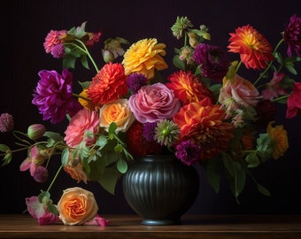 Puzzle, Buntes Bouquet, 1000 Teile Puzzle, Puzzle für Erwachsene, Einzigartiges Puzzle, Familienpuzzle, Denkspiel