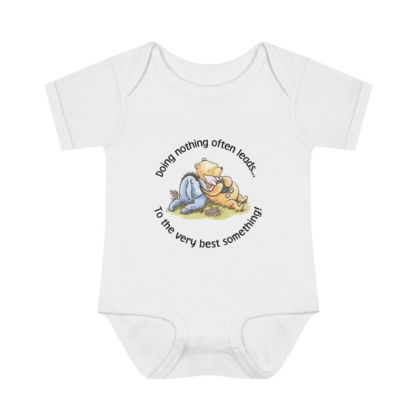 Winnie the Pooh Eyore and Piglet "Doing Nothing" A. A. Milne Winnie the Pooh quote Infant Baby Rib Bodysuit