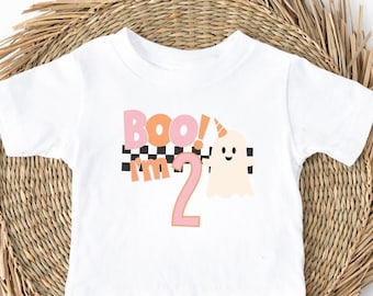 Boo I'm 2 Shirt, Halloween Shirt For 2nd Birthday, Halloween Second Birthday Tshirt, Boo I'm Two Birthday  Shirt For Girls, Second Birthday