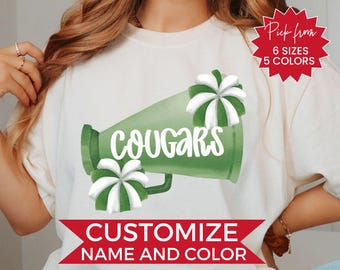 Custom Cheer Shirt, Personalized Cheer Mom Shirt, Comfort Colors Custom Cheerleader Shirt, Team Spirit, School Spirit Tee, Cheer Team