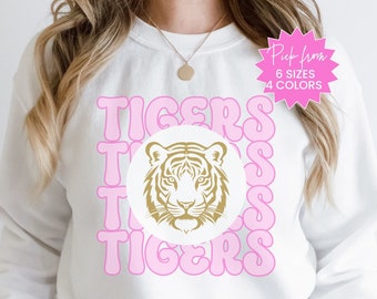 Tigers Sweatshirt, Tiger Pride Sweatshirt, Retro School Spirit Shirts, Tigers Football, Football Mom Shirt, Go Tigers, Vintage School