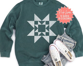 Quilt Block Sweatshirt For Quilters, Comfort Colors Quilting Sweater For Quilt Retreats, Gift For Quilter, Quilting Shirt For Quilt Groups