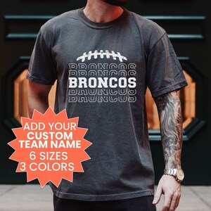 Personalized Football Team Shirt For Men, Custom Football Comfort Colors® Shirts, School Team Mascot Shirt, Personalized School Team Shirt