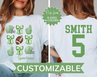 Custom Coquette Football Shirt, Football Mom Comfort Colors Shirt, Mascot Bow Shirt, Coquette Bows School Shirt, Personalized Game Day Shirt