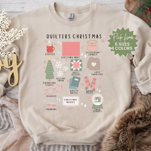 Christmas Quilt Sweatshirt Quilt Christmas Sweatshirt Quilt Doodles Sweatshirt Gift For Quilter Christmas Quilter Sweater Quilt Retreat Tee