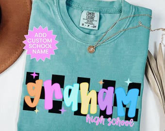 Custom School Name Shirt, Personalized Teacher School Shirt, Custom High School Teacher Spirit Shirt, Grade Shirts, Trendy School Shirts