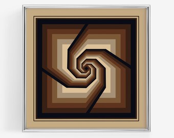 Vintage Visions, Mid Century Modern Art, Geometric Op Art, Retro 70’s, Printable Wall Art, Digital Download Print, Space Age Print, MCM Art