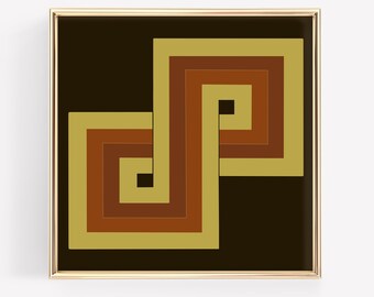 Ziggy, MCM Art, Geometric Op Art, Retro 70’s Art, Printable Wall Art, Digital Download Print, Space Age Print, MCM art, Retro Op Art