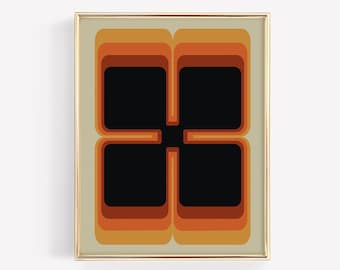 Genesis II, Retro Pattern Art, Retro Print, Mid Century Modern Art, Printable Wall Art, Digital Download Print, Space Age Print, MCM art