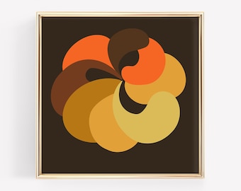 Velma Vivid, Geometric Op Art, Retro 70’s Art, Mid Century Modern Art, Printable Wall Art, Digital Download Print, Space Age Print, MCM art