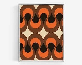 Janis, Retro 70’s, Space Age Art, Mid Century Modern Art, Printable Wall Art, Digital Download Print, Space Age Print, MCM art, Retro Op Art