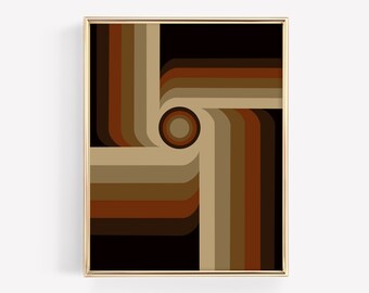 Harmony, Geometric Op Art, Retro 70’s, Mid Century Modern Art, Printable Wall Art, Digital Download Print, Space Age, MCM art, Retro Op Art